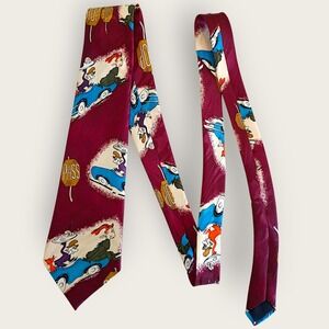 Vintage Lord & Paul Silk Tie Italian Dr Seuss Cartoon Police Stop Y2K Humor